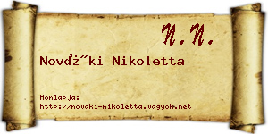 Nováki Nikoletta névjegykártya