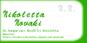 nikoletta novaki business card